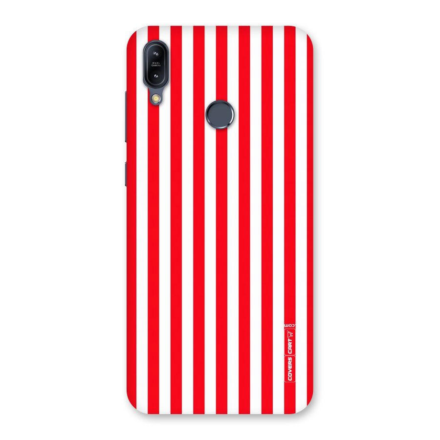 Red And White Straight Stripes Back Case for Zenfone Max M2