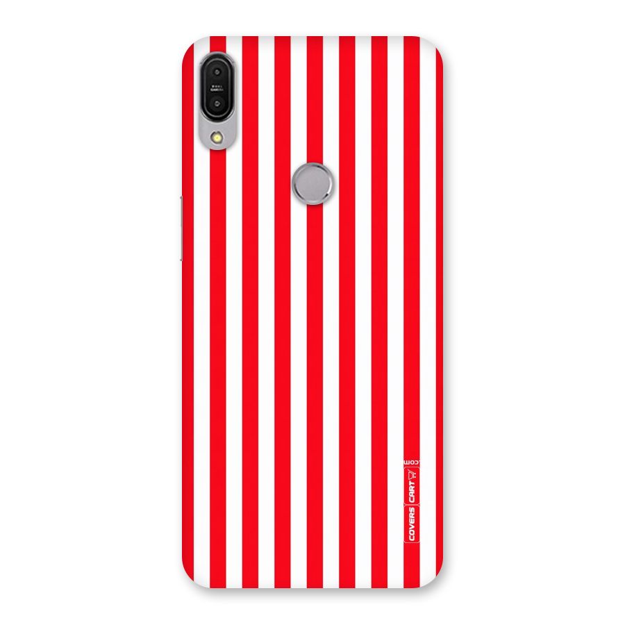 Red And White Straight Stripes Back Case for Zenfone Max Pro M1
