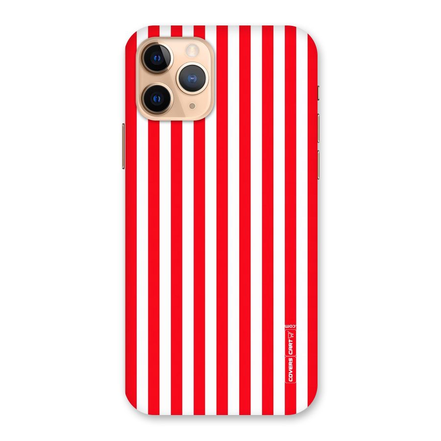 Red And White Straight Stripes Back Case for iPhone 11 Pro