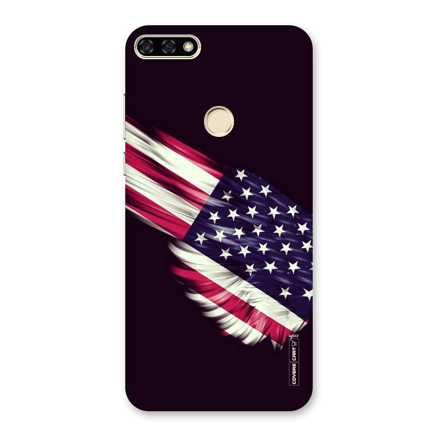 Red And White Stripes Stars Back Case for Honor 7A