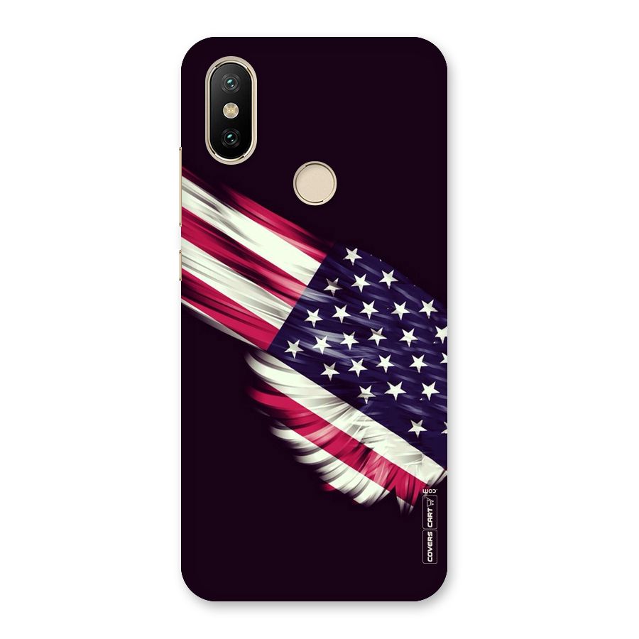 Red And White Stripes Stars Back Case for Mi A2