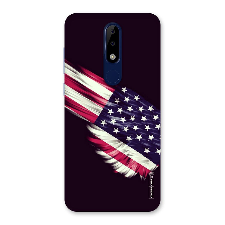 Red And White Stripes Stars Back Case for Nokia 5.1 Plus