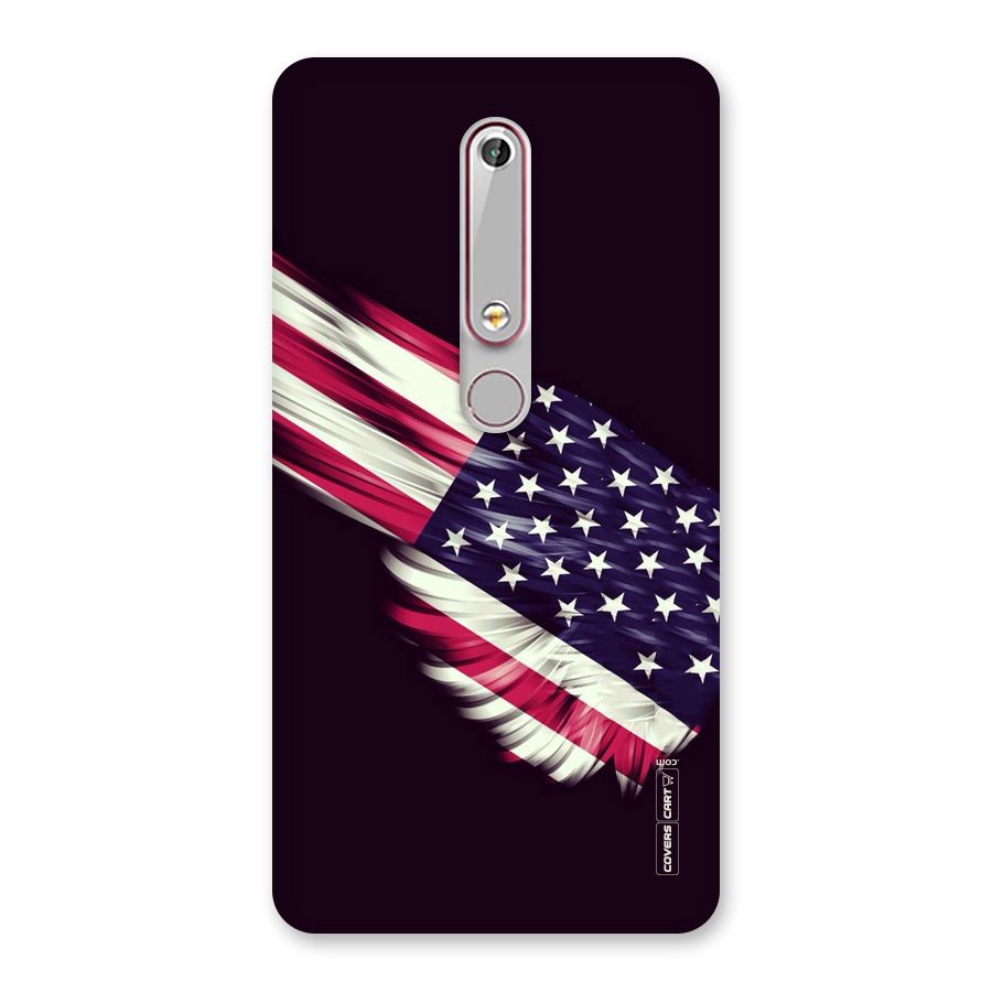 Red And White Stripes Stars Back Case for Nokia 6.1