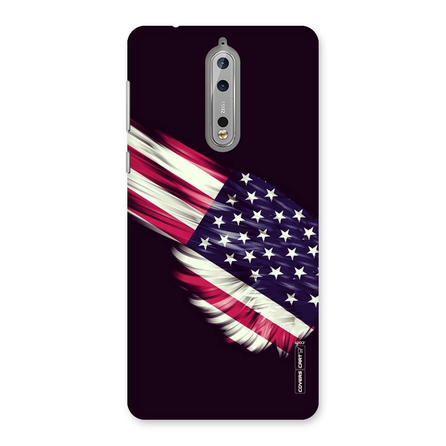 Red And White Stripes Stars Back Case for Nokia 8