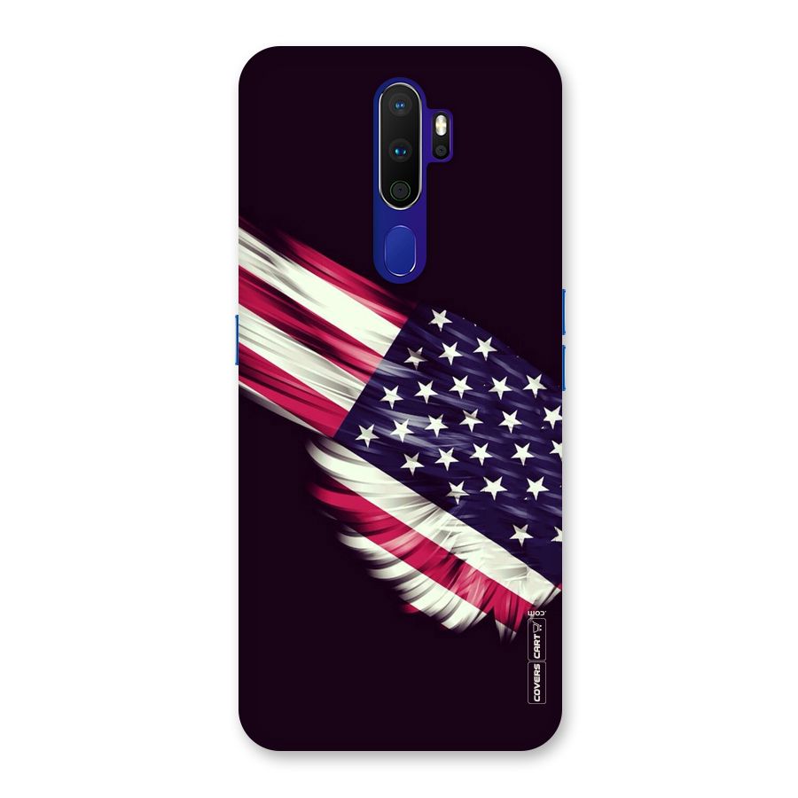 Red And White Stripes Stars Back Case for Oppo A9 (2020)