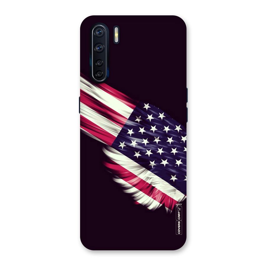 Red And White Stripes Stars Back Case for Oppo F15