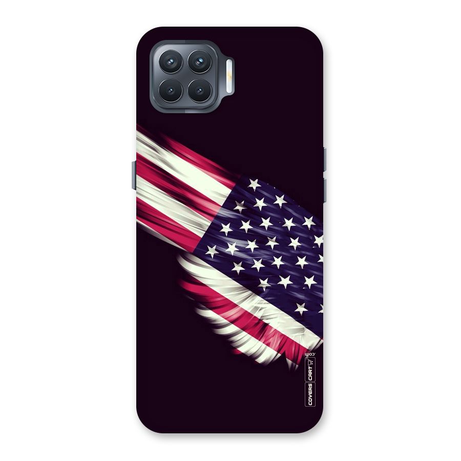 Red And White Stripes Stars Back Case for Oppo F17 Pro
