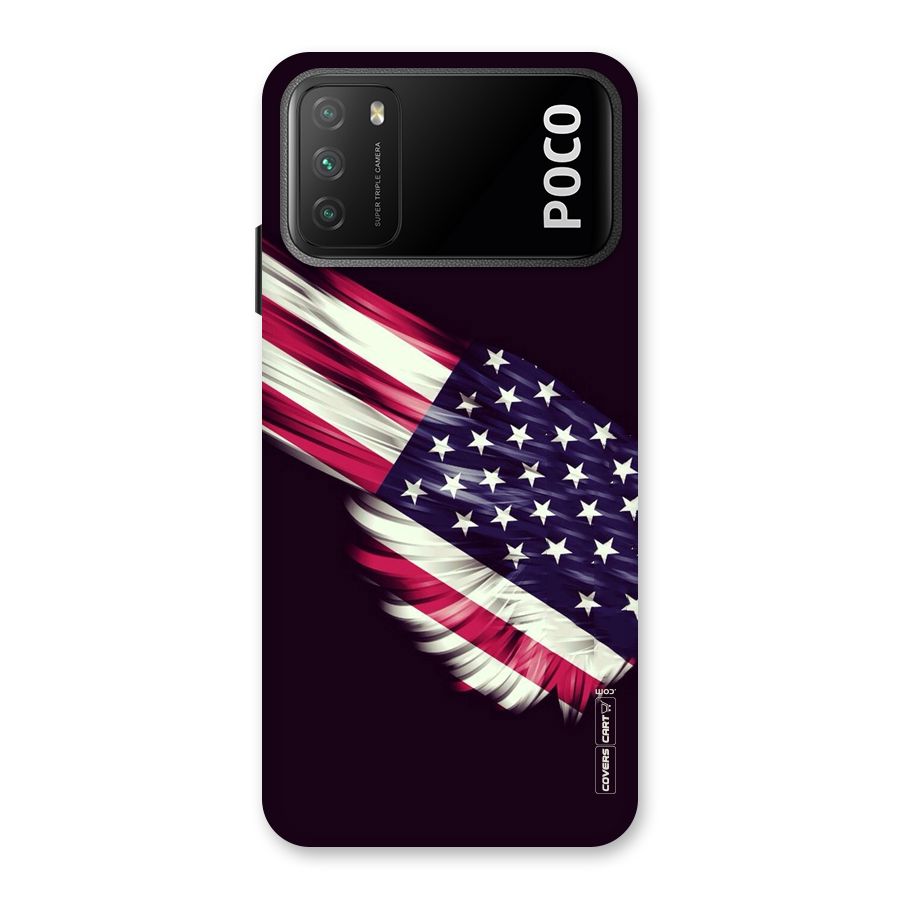 Red And White Stripes Stars Back Case for Poco M3