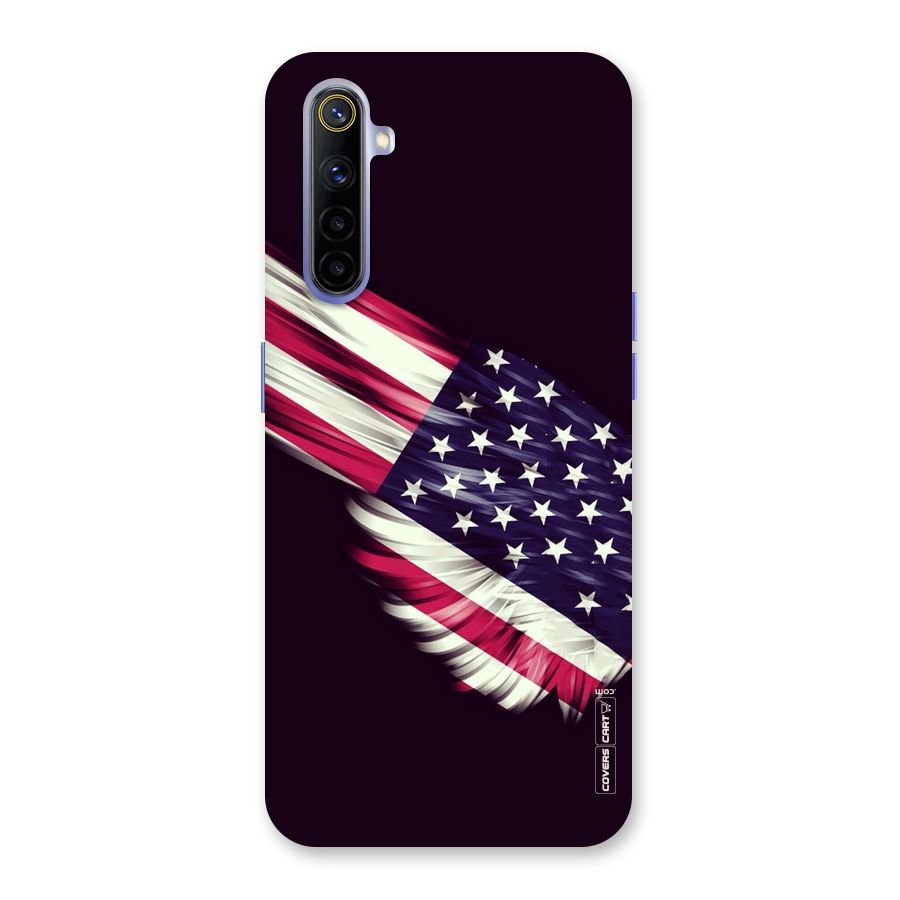 Red And White Stripes Stars Back Case for Realme 6i
