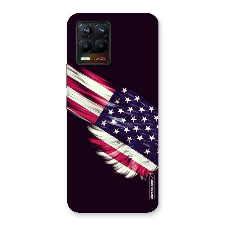Red And White Stripes Stars Back Case for Realme 8