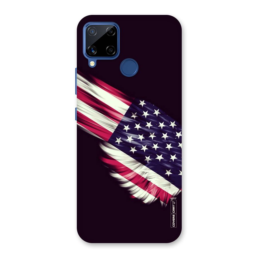 Red And White Stripes Stars Back Case for Realme C15