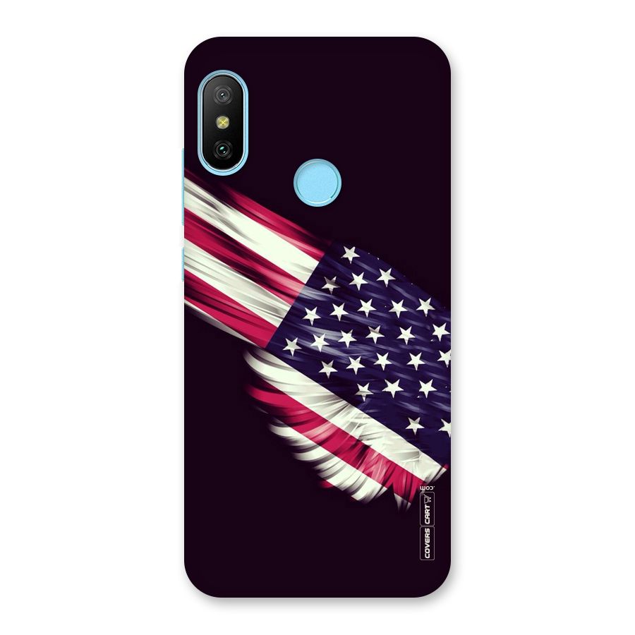 Red And White Stripes Stars Back Case for Redmi 6 Pro