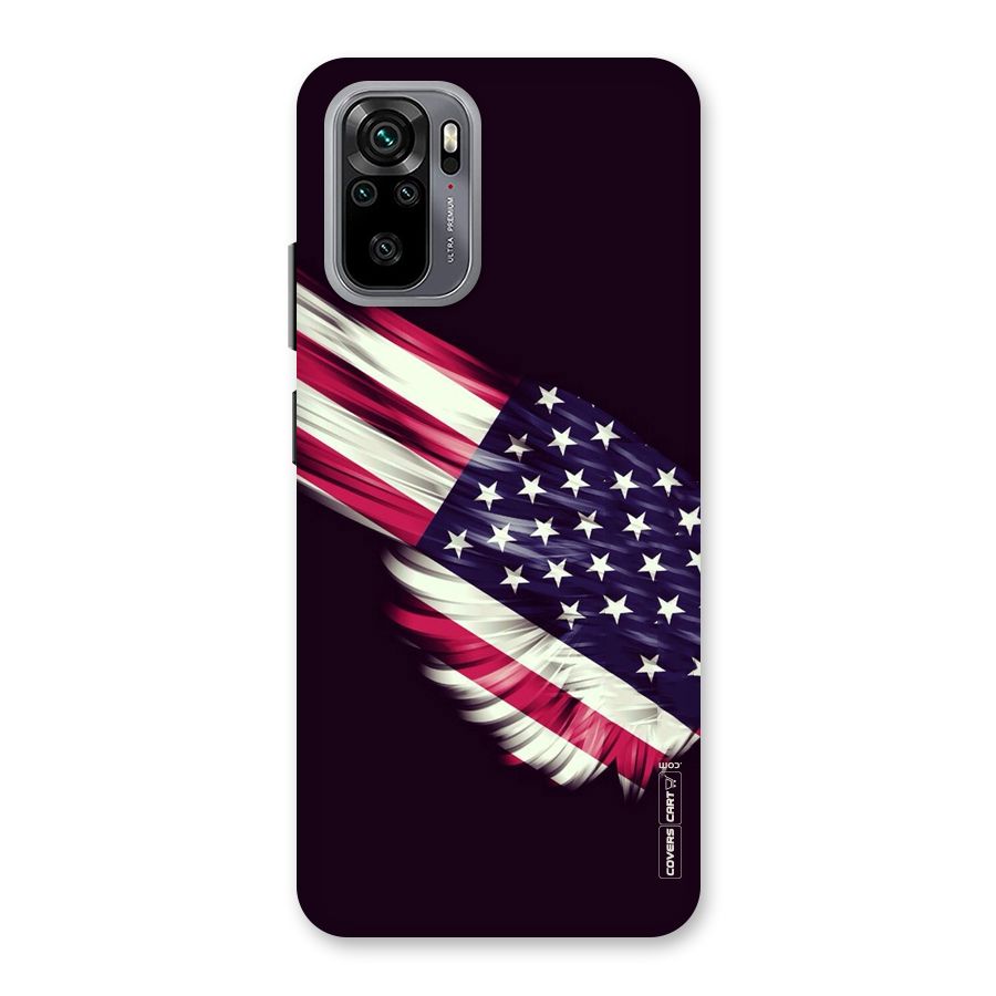 Red And White Stripes Stars Back Case for Redmi Note 10