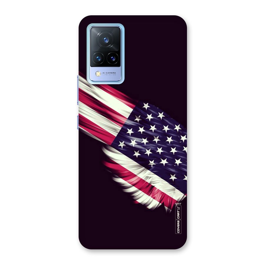 Red And White Stripes Stars Back Case for Vivo V21 5G