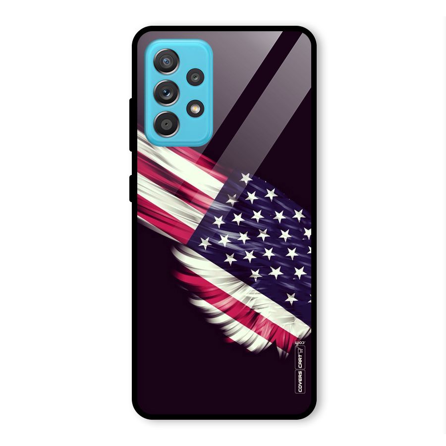 Red And White Stripes Stars Glass Back Case for Galaxy A52