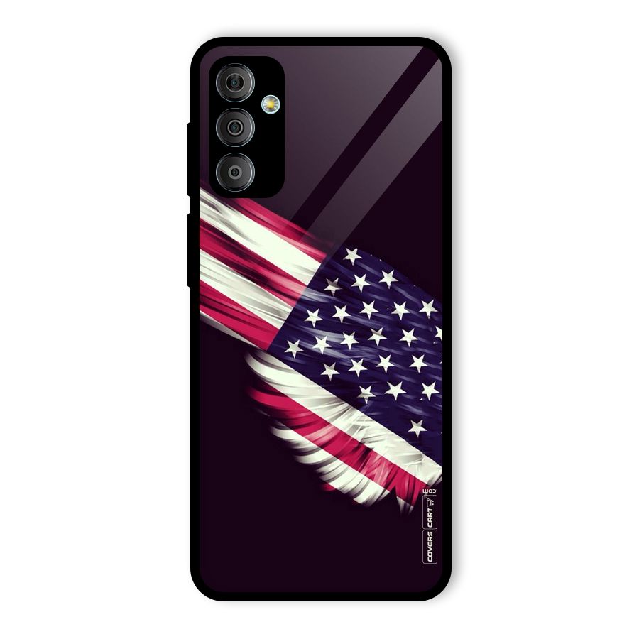 Red And White Stripes Stars Glass Back Case for Galaxy F23