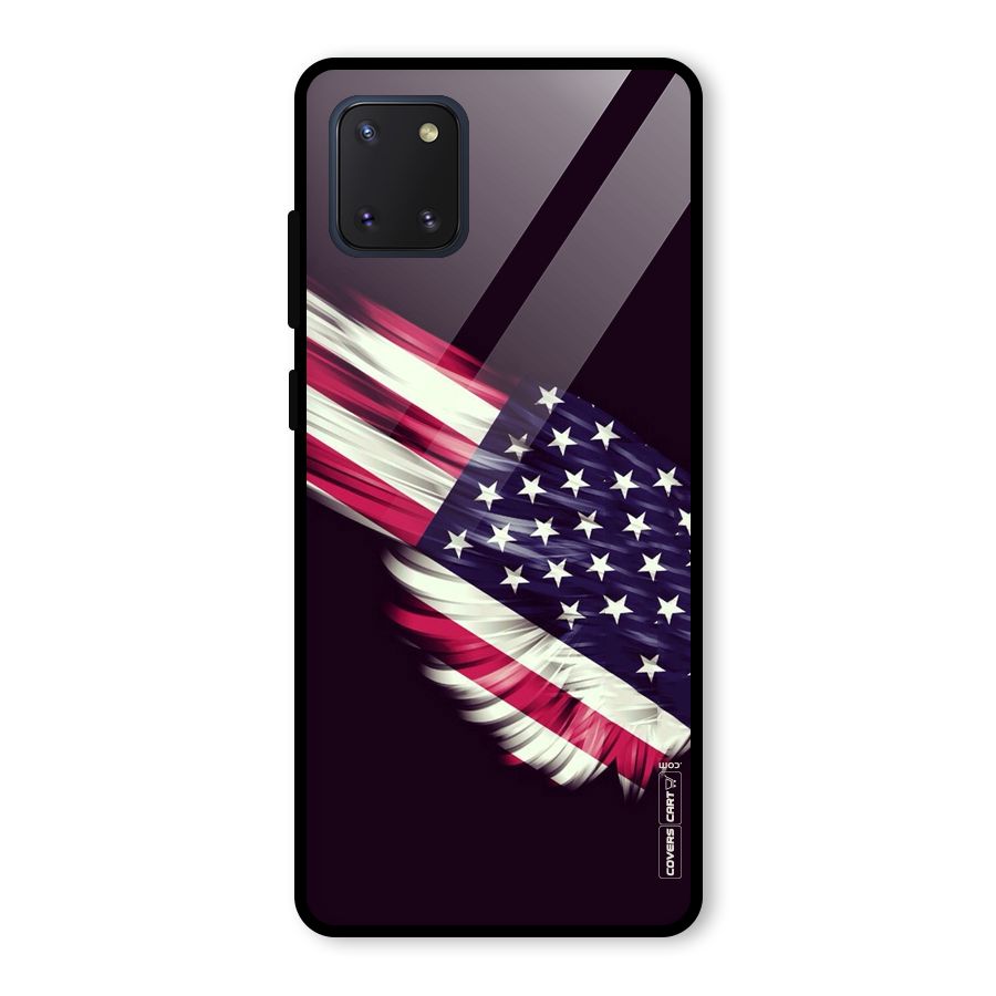 Red And White Stripes Stars Glass Back Case for Galaxy Note 10 Lite