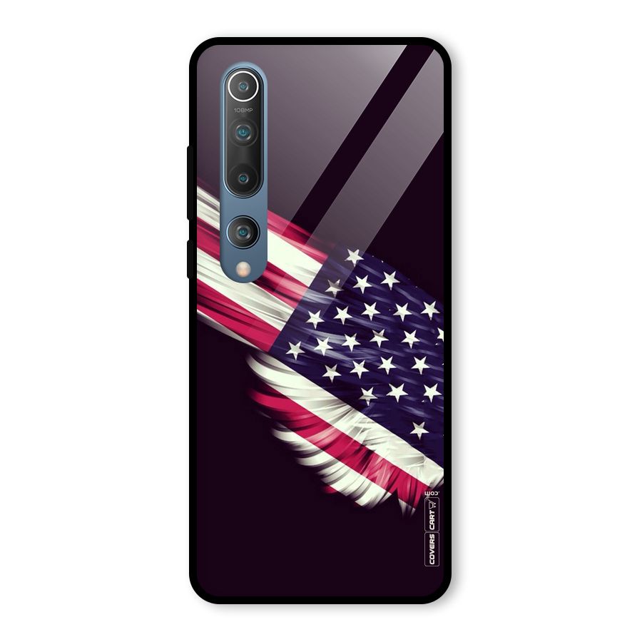 Red And White Stripes Stars Glass Back Case for Mi 10
