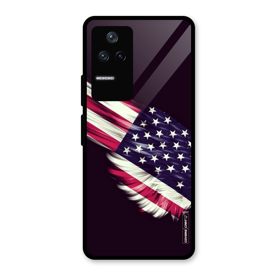 Red And White Stripes Stars Glass Back Case for Poco F4 5G