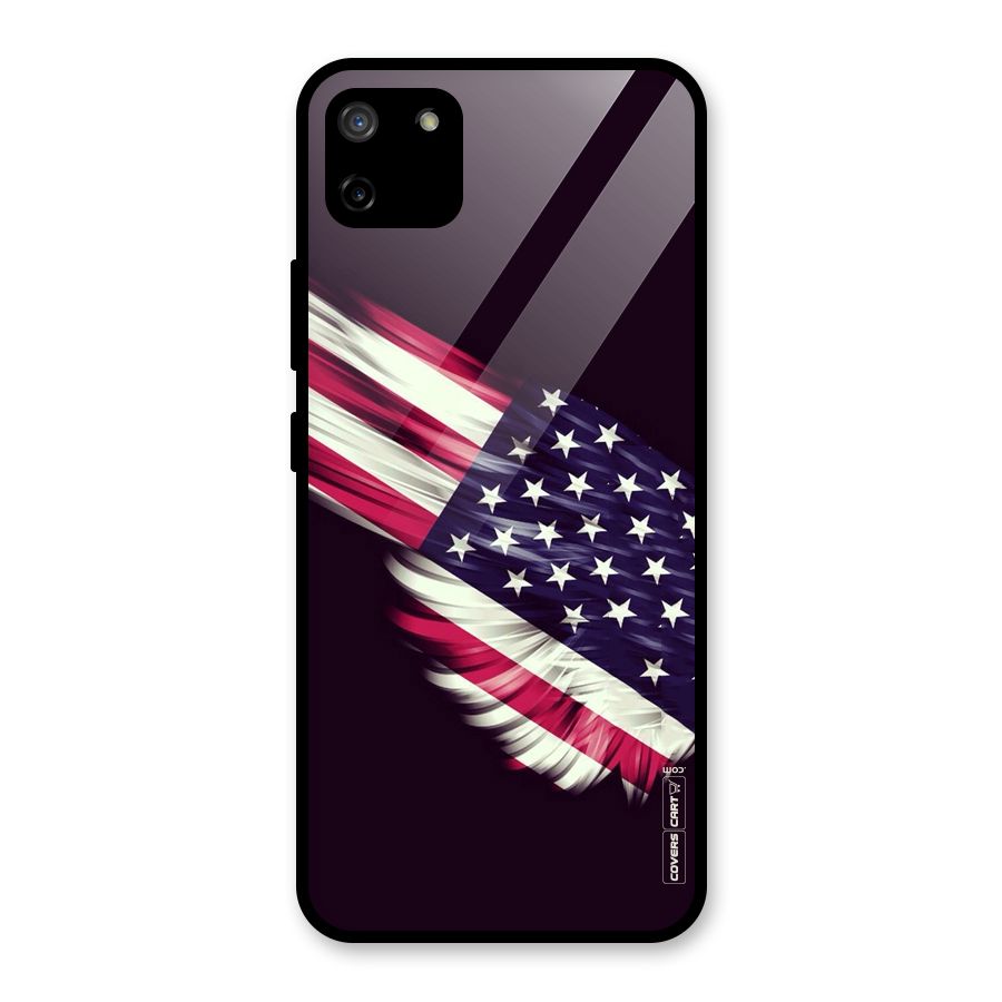 Red And White Stripes Stars Glass Back Case for Realme C11