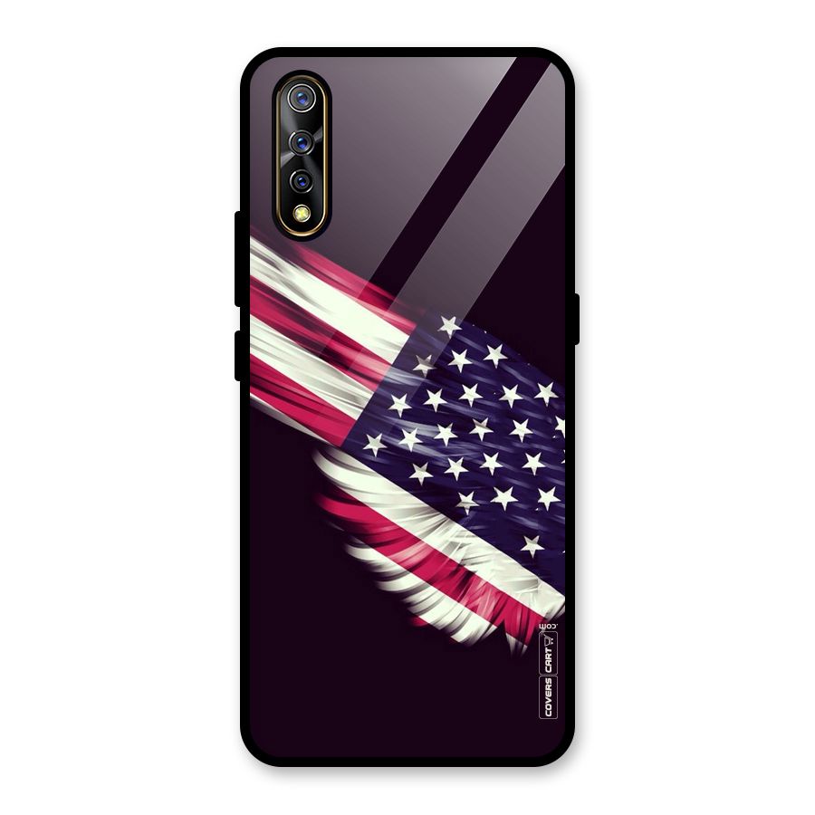 Red And White Stripes Stars Glass Back Case for Vivo S1
