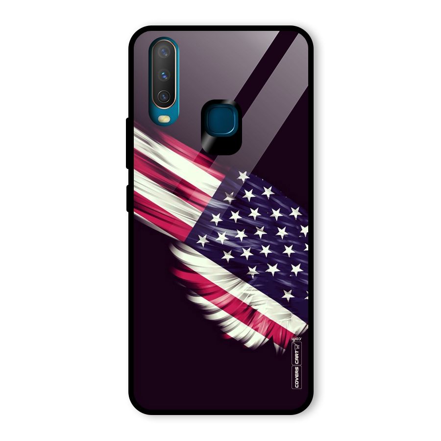 Red And White Stripes Stars Glass Back Case for Vivo Y15