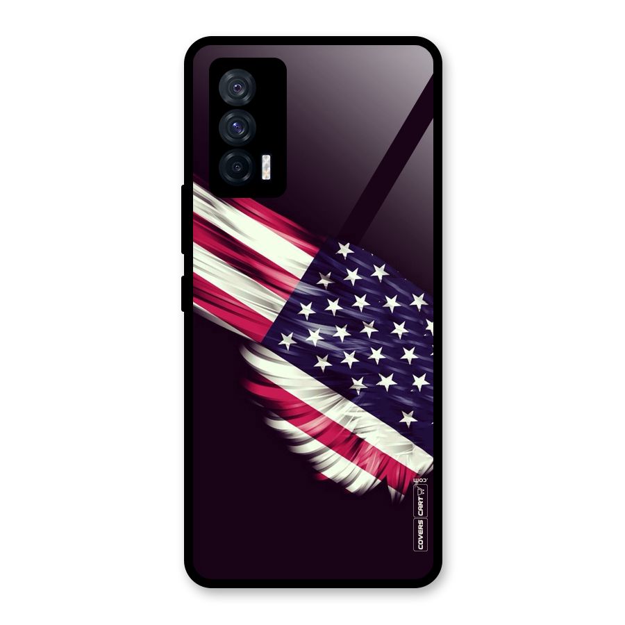 Red And White Stripes Stars Glass Back Case for Vivo iQOO 7 5G