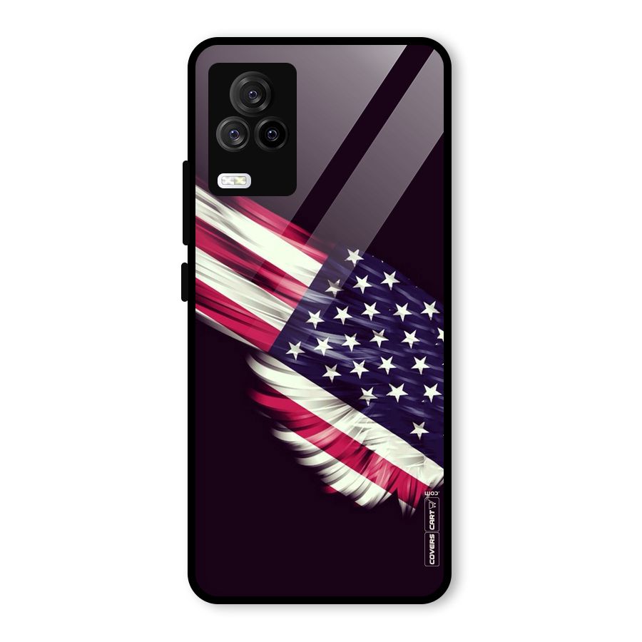 Red And White Stripes Stars Glass Back Case for Vivo iQOO 7 Legend 5G