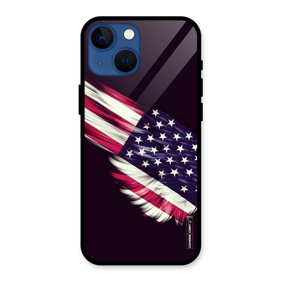 Red And White Stripes Stars Glass Back Case for iPhone 13 Mini