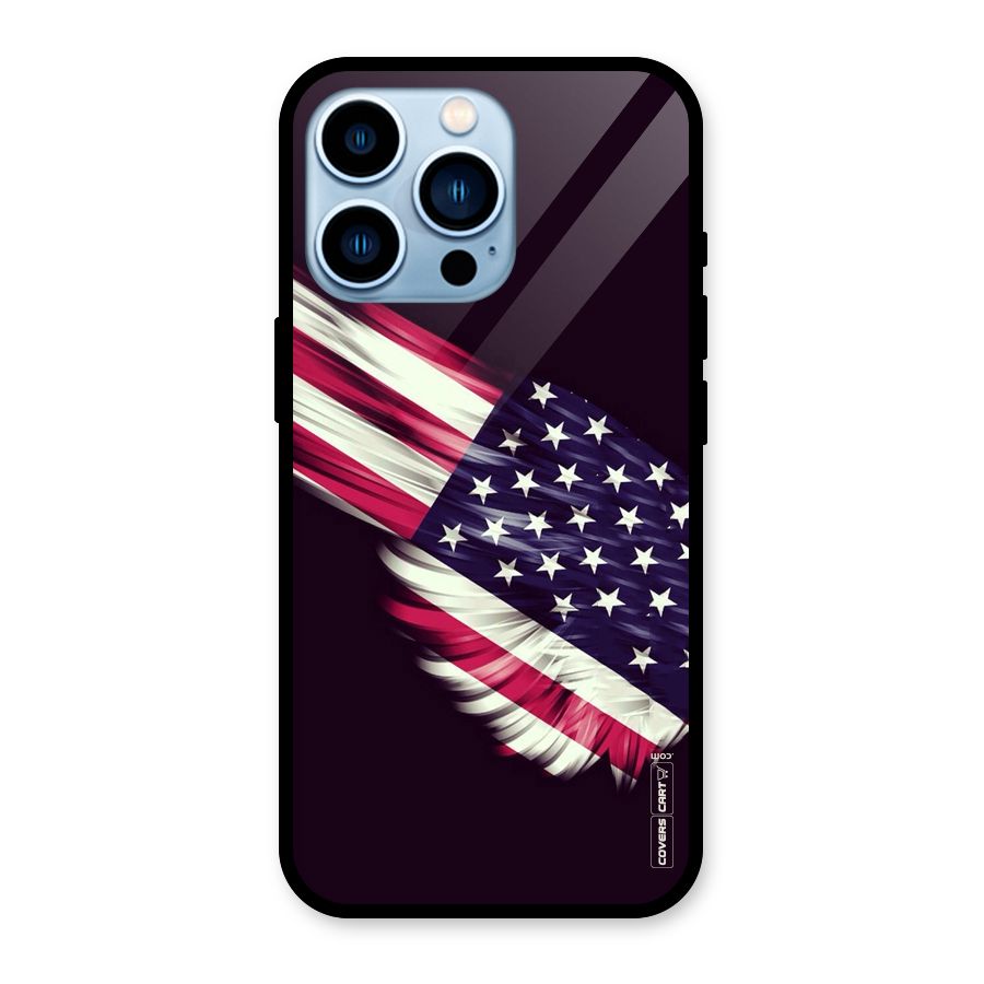 Red And White Stripes Stars Glass Back Case for iPhone 13 Pro