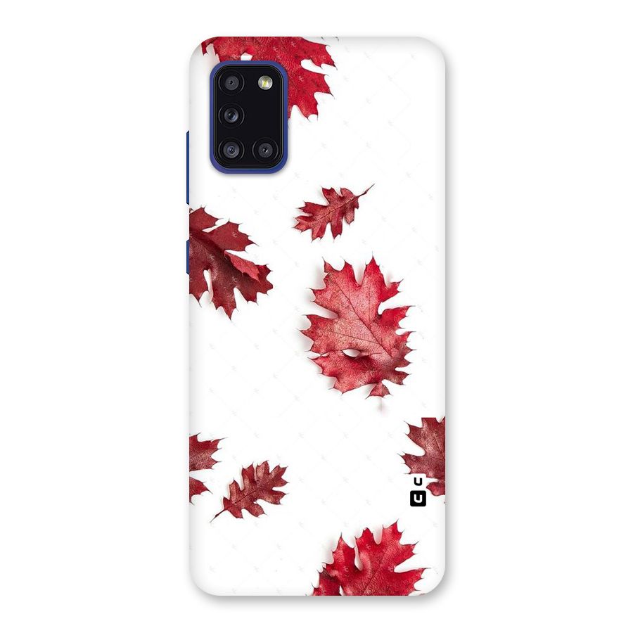 Red Appealing Autumn Leaves Back Case for Galaxy A31