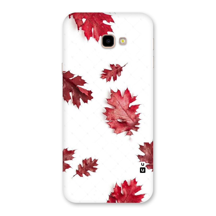Red Appealing Autumn Leaves Back Case for Galaxy J4 Plus