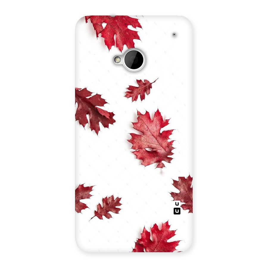 Red Appealing Autumn Leaves Back Case for HTC One M7