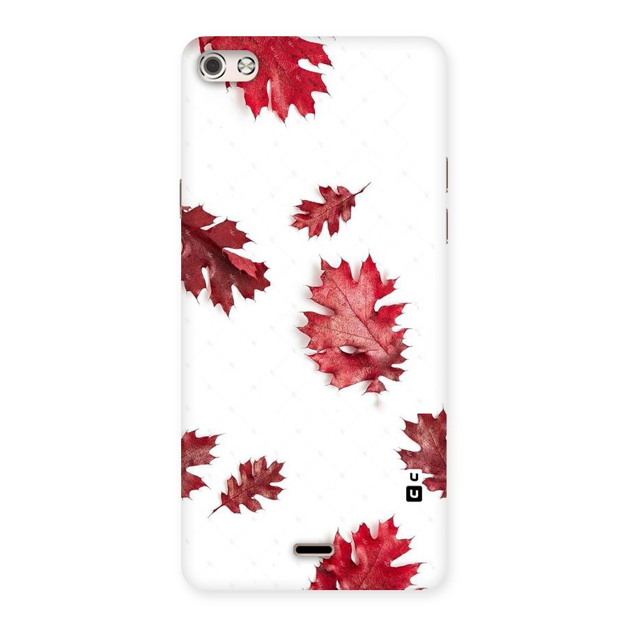 Red Appealing Autumn Leaves Back Case for Micromax Canvas Silver 5
