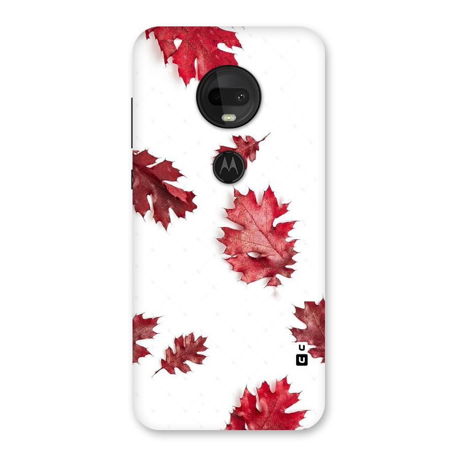 Red Appealing Autumn Leaves Back Case for Moto G7