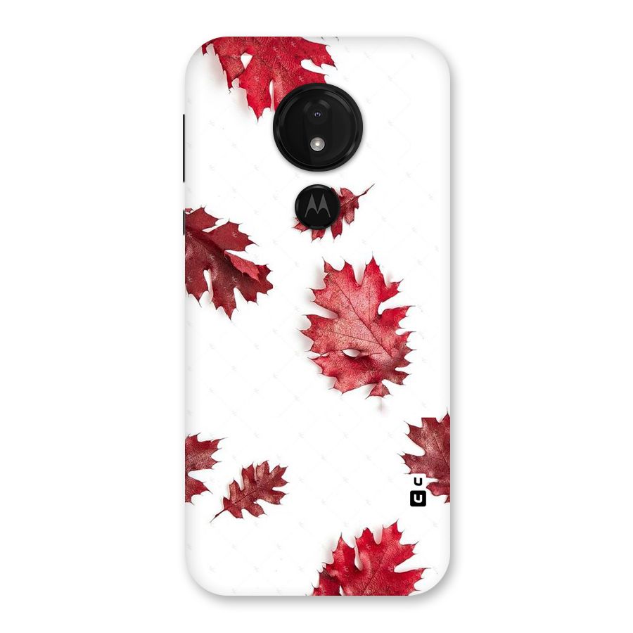 Red Appealing Autumn Leaves Back Case for Moto G7 Power