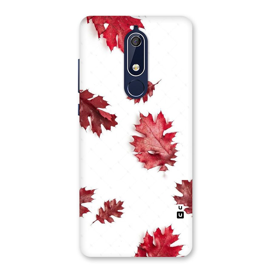 Red Appealing Autumn Leaves Back Case for Nokia 5.1