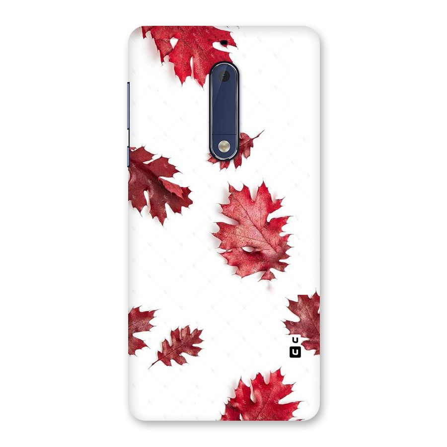 Red Appealing Autumn Leaves Back Case for Nokia 5