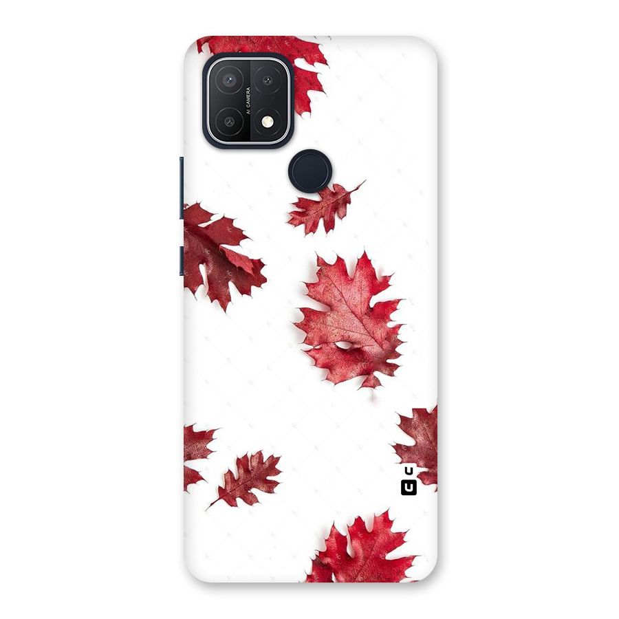 Red Appealing Autumn Leaves Back Case for Oppo A15