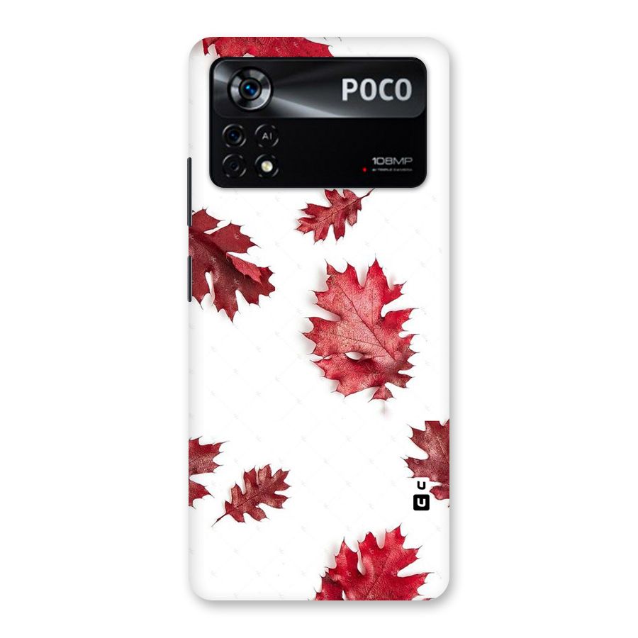 Red Appealing Autumn Leaves Back Case for Poco X4 Pro 5G
