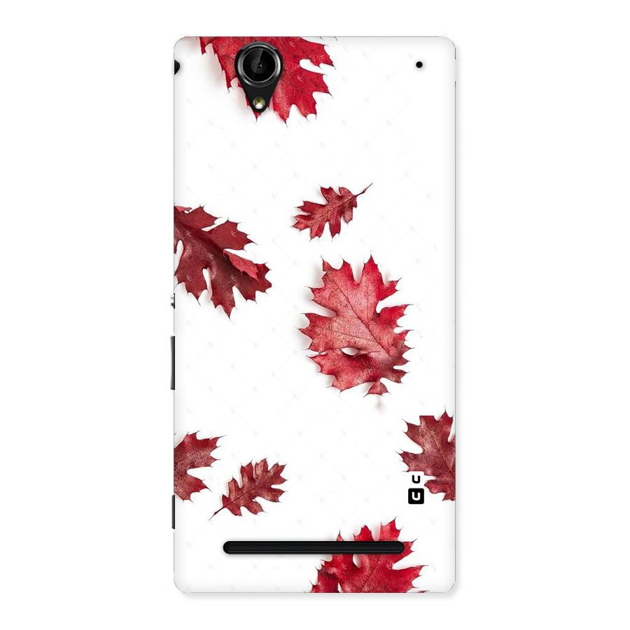 Red Appealing Autumn Leaves Back Case for Sony Xperia T2