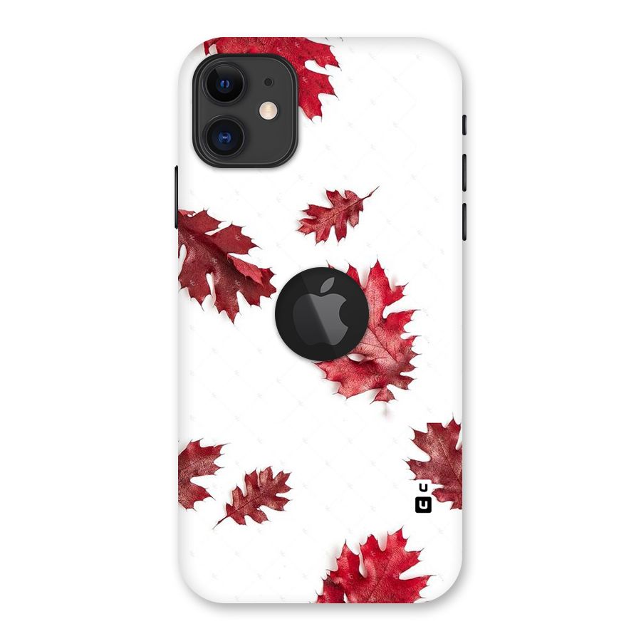 Red Appealing Autumn Leaves Back Case for iPhone 11 Logo Cut