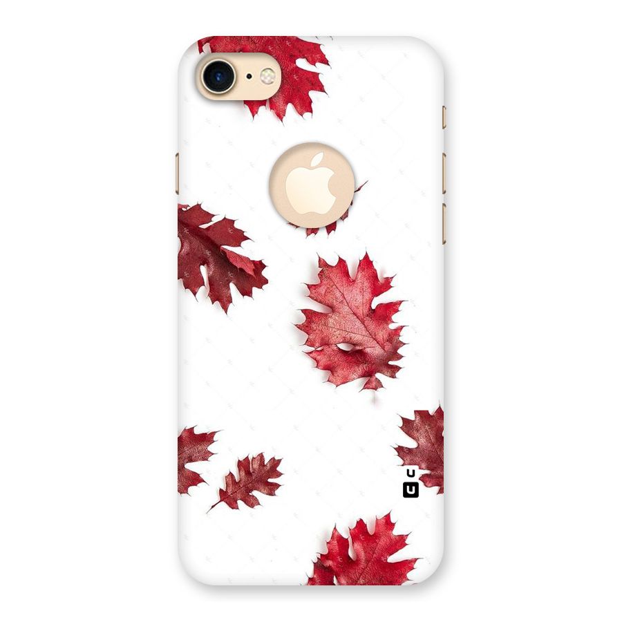 Red Appealing Autumn Leaves Back Case for iPhone 7 Logo Cut