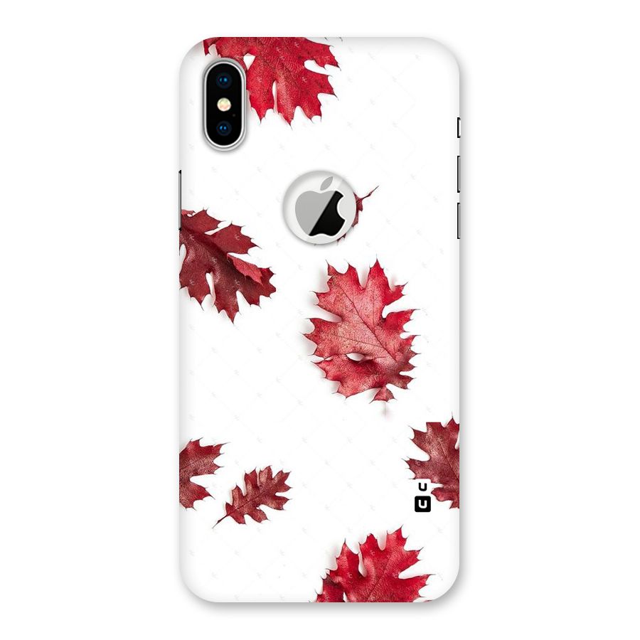 Red Appealing Autumn Leaves Back Case for iPhone XS Logo Cut