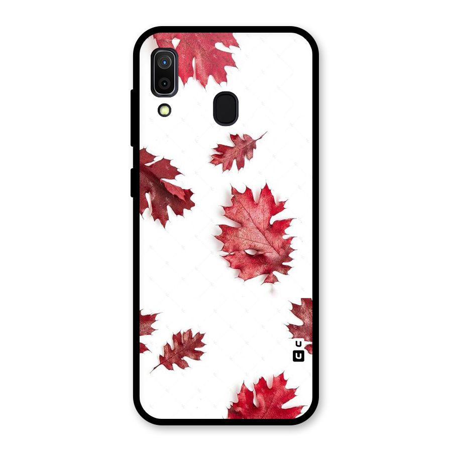 Red Appealing Autumn Leaves Glass Back Case for Galaxy A30