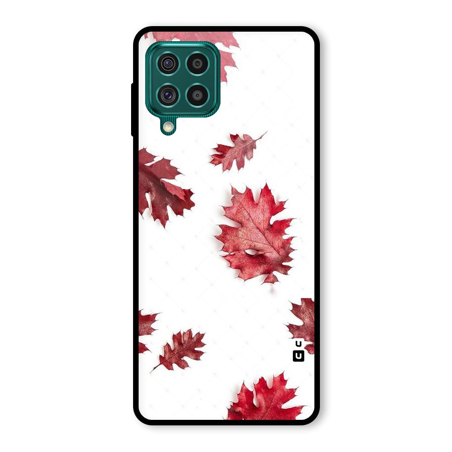 Red Appealing Autumn Leaves Glass Back Case for Galaxy F62