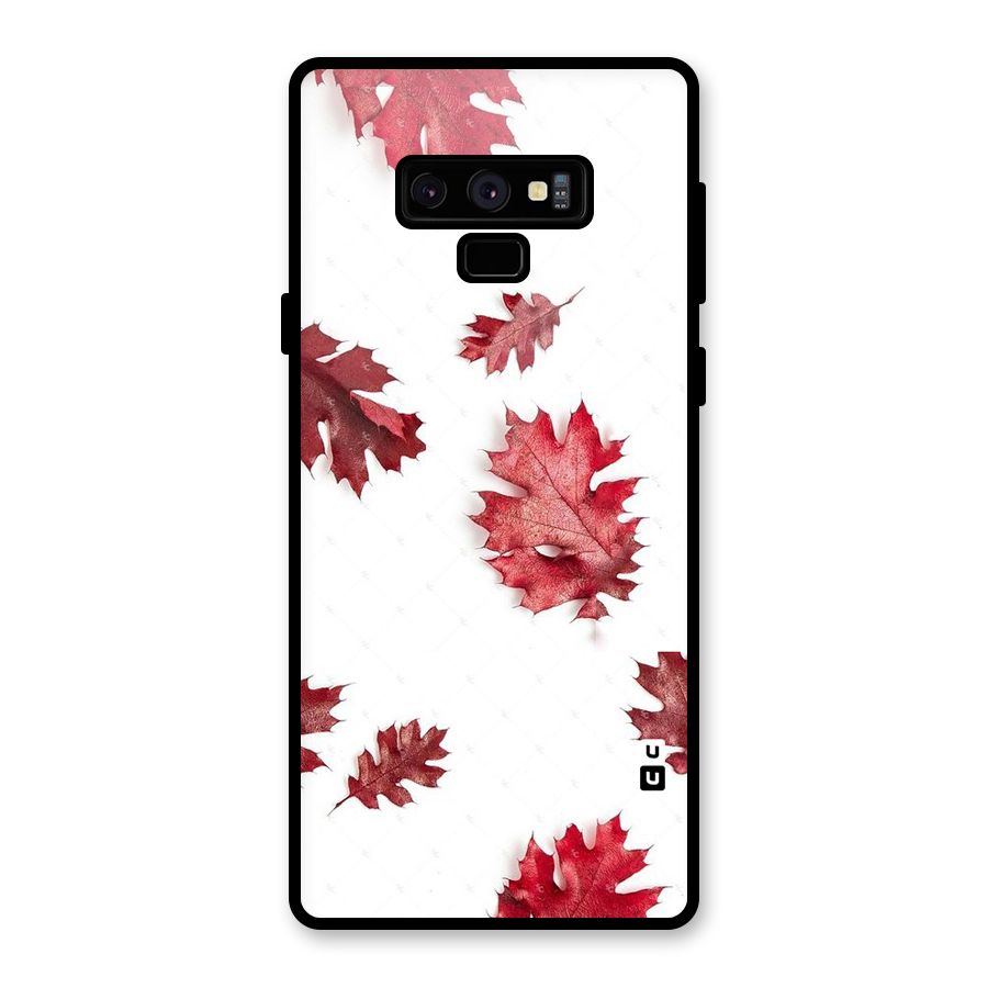 Red Appealing Autumn Leaves Glass Back Case for Galaxy Note 9