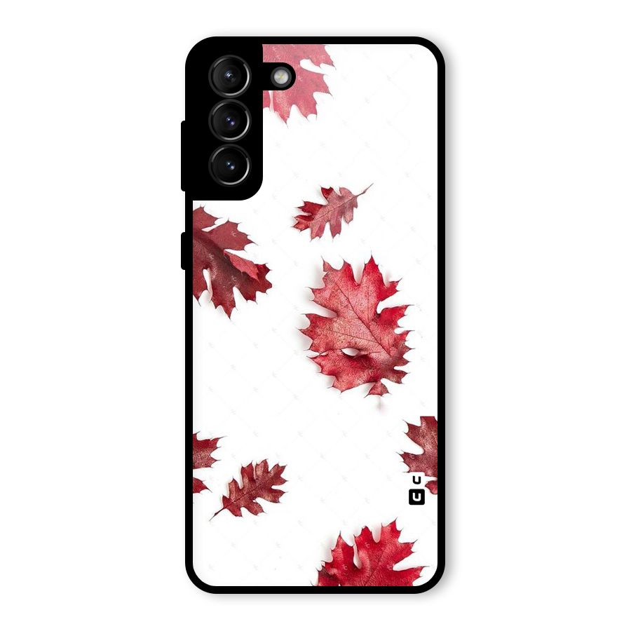 Red Appealing Autumn Leaves Glass Back Case for Galaxy S21 Plus