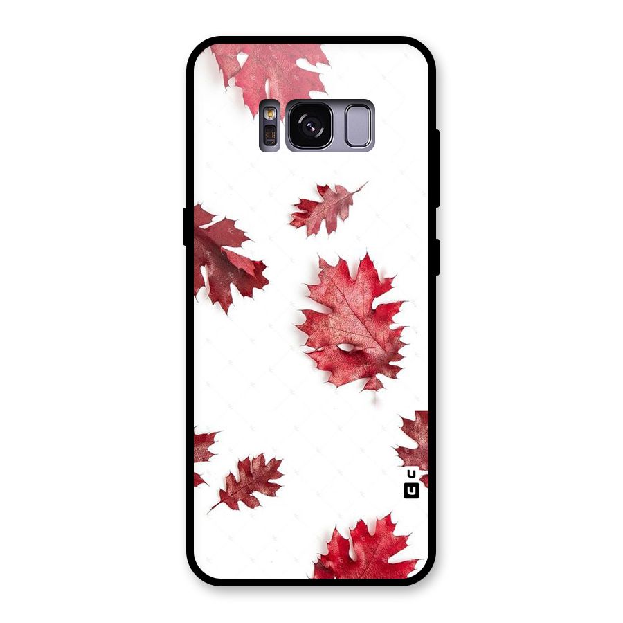 Red Appealing Autumn Leaves Glass Back Case for Galaxy S8