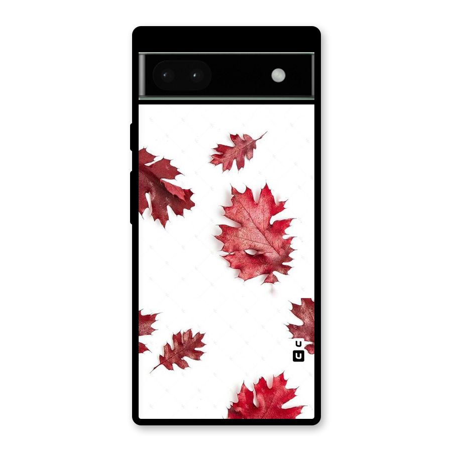 Red Appealing Autumn Leaves Glass Back Case for Google Pixel 6a